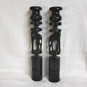 Pair of Wooden Hand Carved Giraffe Candlestick Holders from Uganda!!
